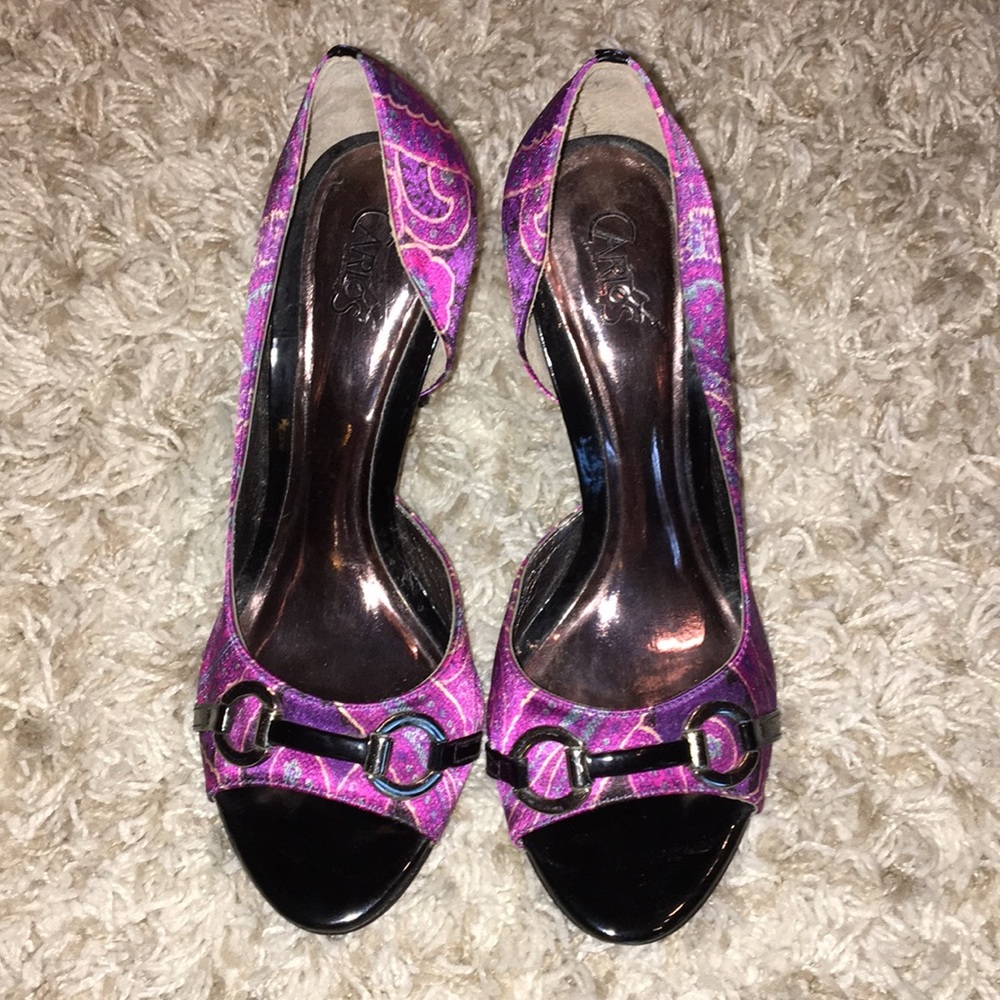 High heeled shoes